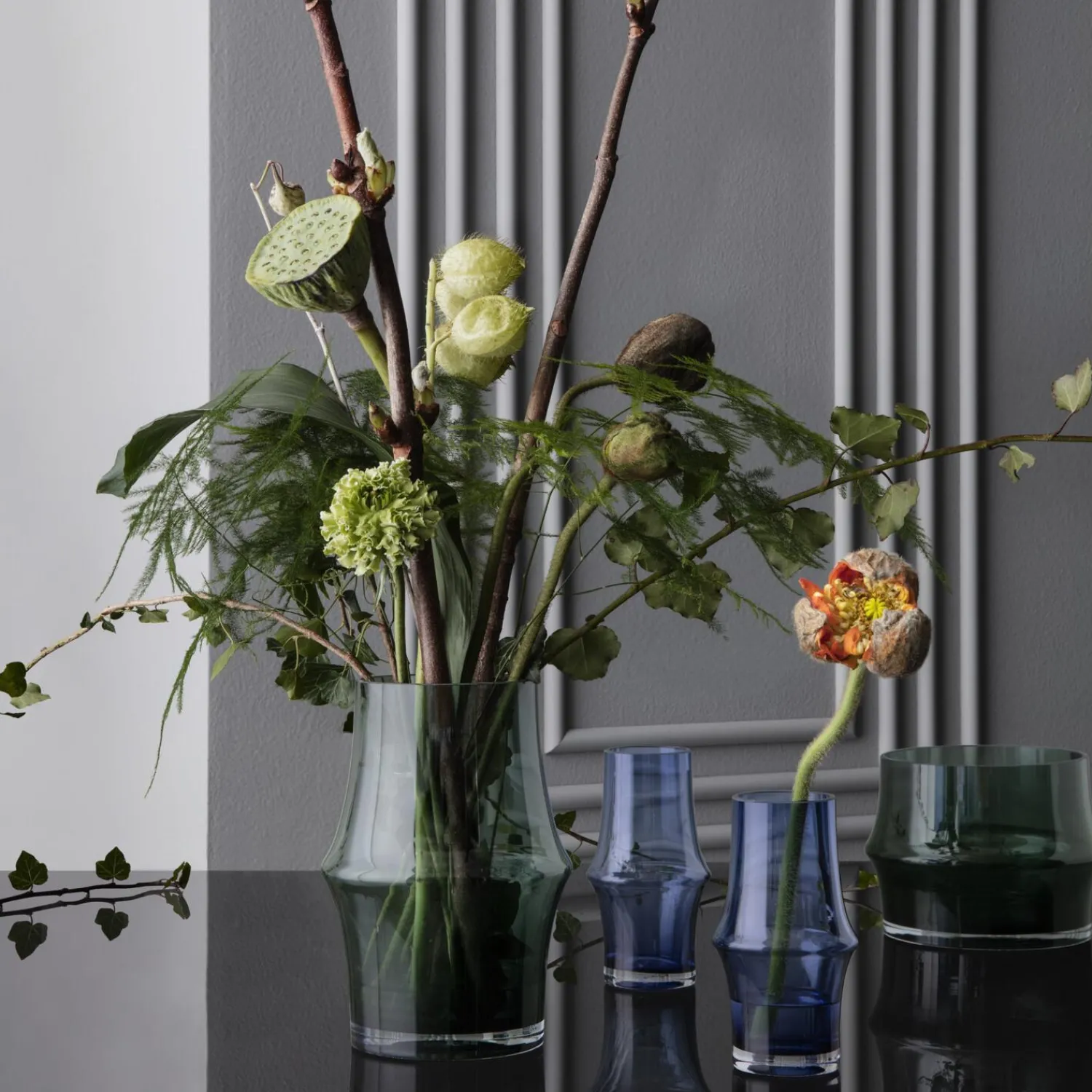 Holmegaard Vaser-ARC vase, mørk blå