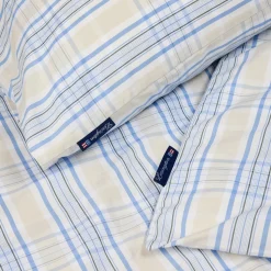 Lexington Sengetøj-Beige/Blue Checked Cotton Poplin Bed Set, beige/white/blue