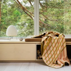 Røros Tweed Plaider * BISLETT Throw, peach & pistachio