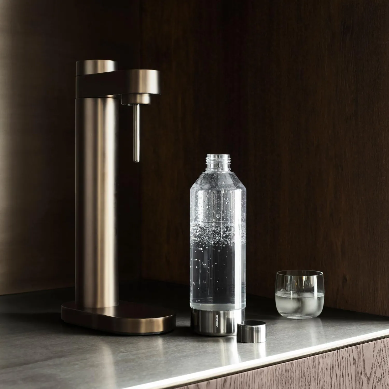 Stelton Køkkenmaskiner-Brus flaske til kulsyremaskine, clear/steel