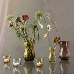 Holmegaard Vaser-Calabas duo vase, burgundy/amber