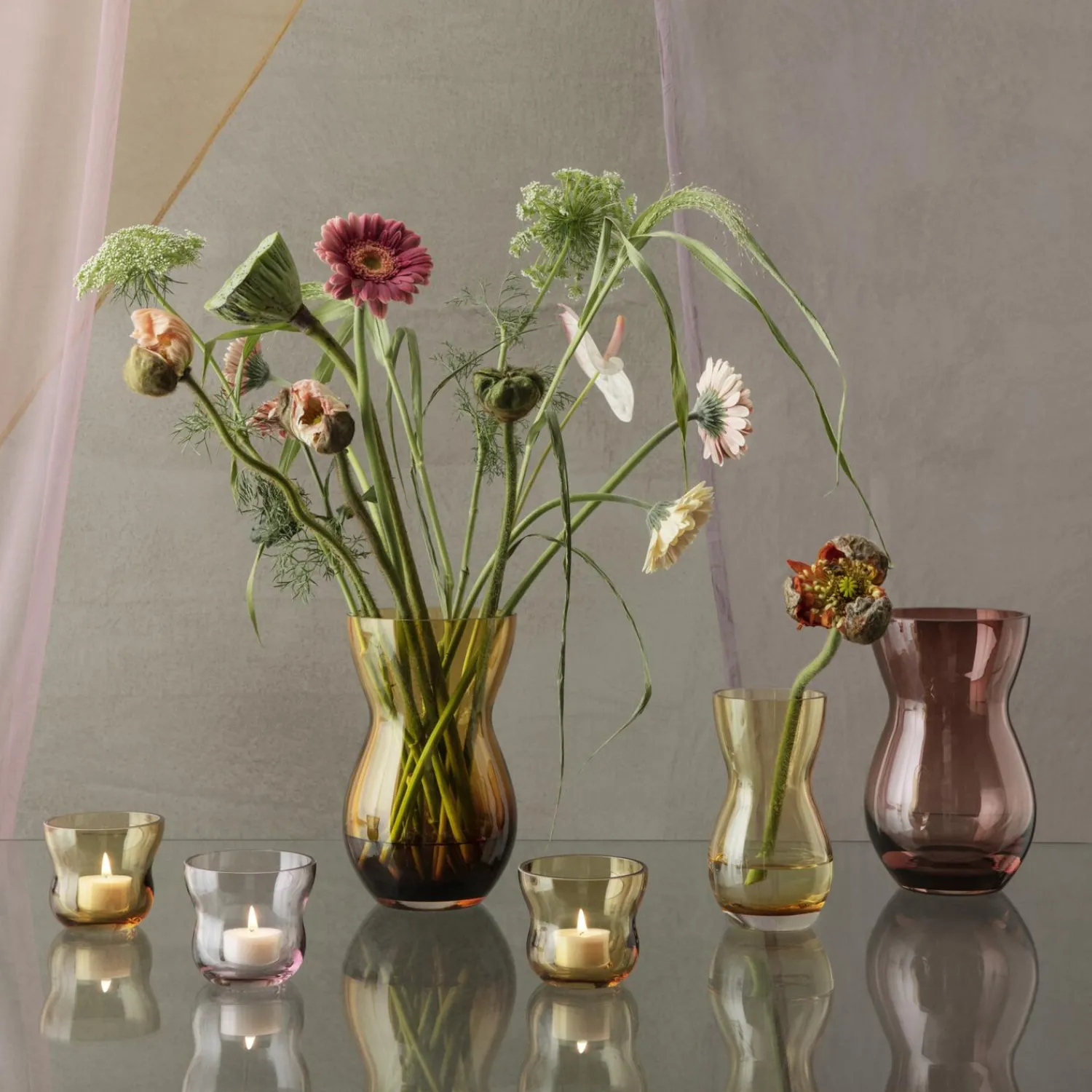 Holmegaard Vaser * Calabas vase, burgundy