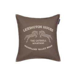 Lexington Pyntepuder & Hynder-Catskills Logo Pillow Cover, stone/lt beige