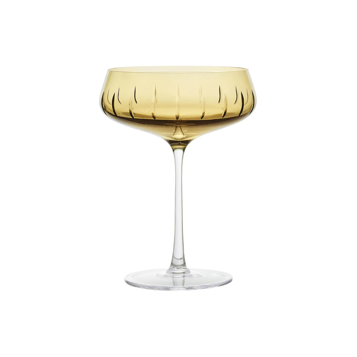 Louise Roe Glas-Champagne Coupe Single Cut, amber