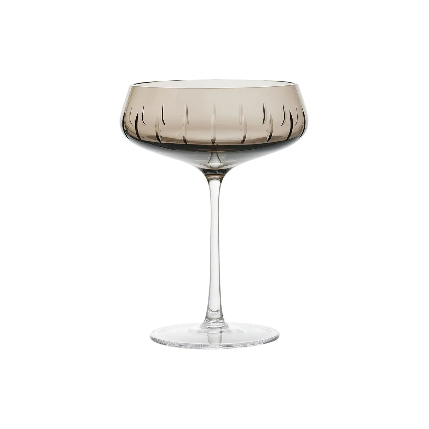 Louise Roe Glas-Champagne Coupe Single Cut, smoke