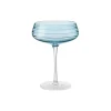 Louise Roe Glas-Champagne Coupe Triple Cut, blue
