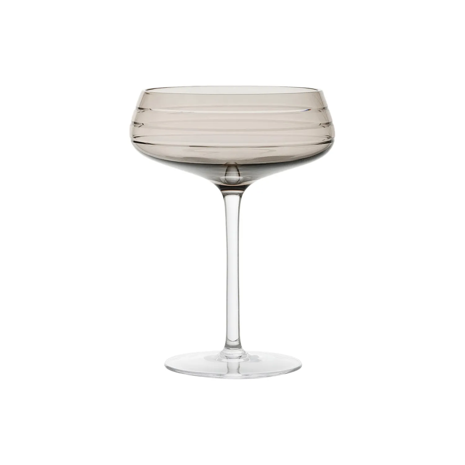 Louise Roe Glas-Champagne Coupe Triple Cut, smoke