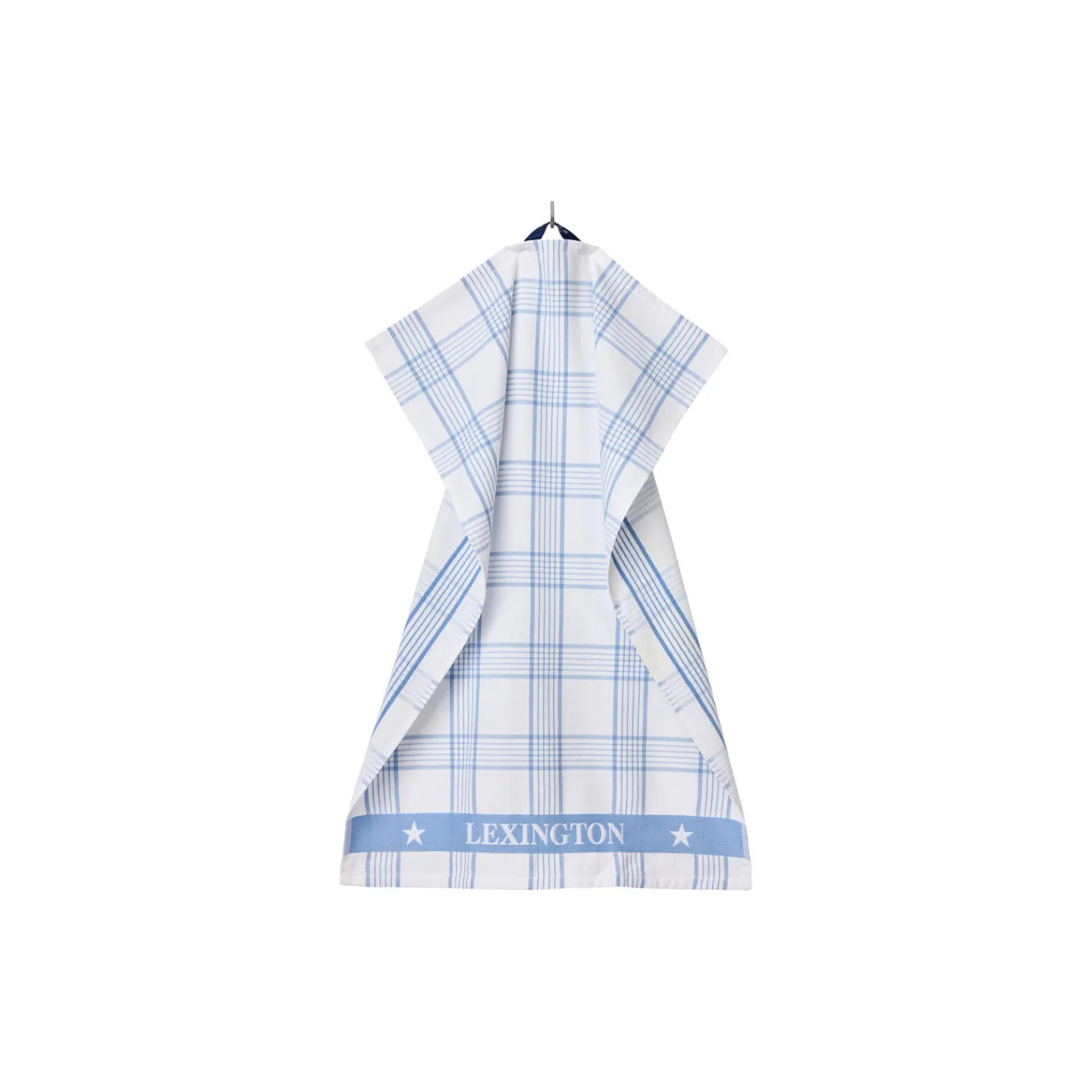 Lexington Køkkentekstiler-Checked Organic Cotton Terry Kitchen Towel, white/blue