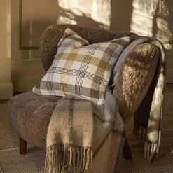 Lexington Pyntepuder & Hynder-Checked Pillow Cover, olive/oat