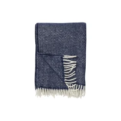 Klippan Yllefabrik Plaider * Chevron plaid, dark denim