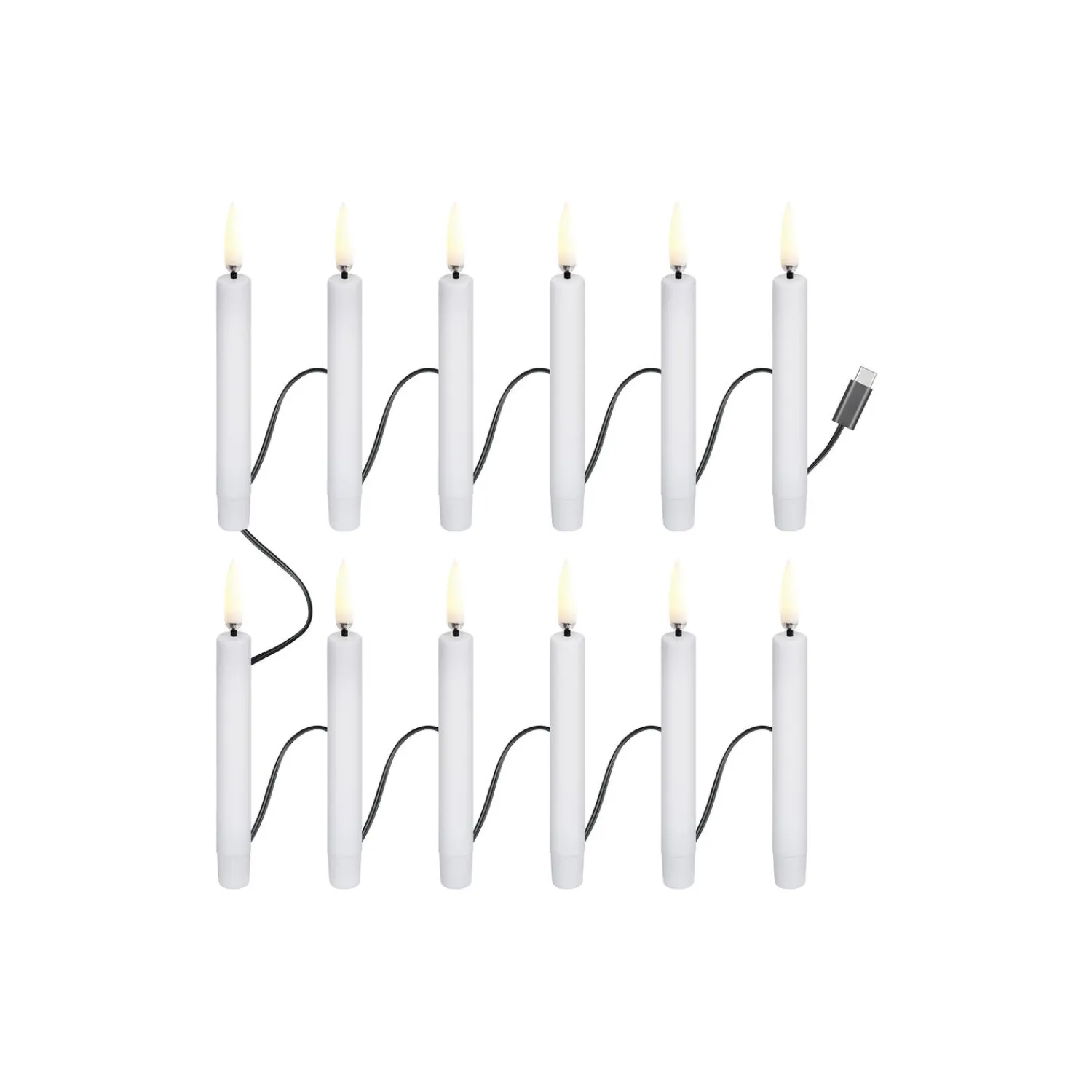 Uyuni Lighting Lys & Duftlys-Christmas string 12 candles USB-C, white