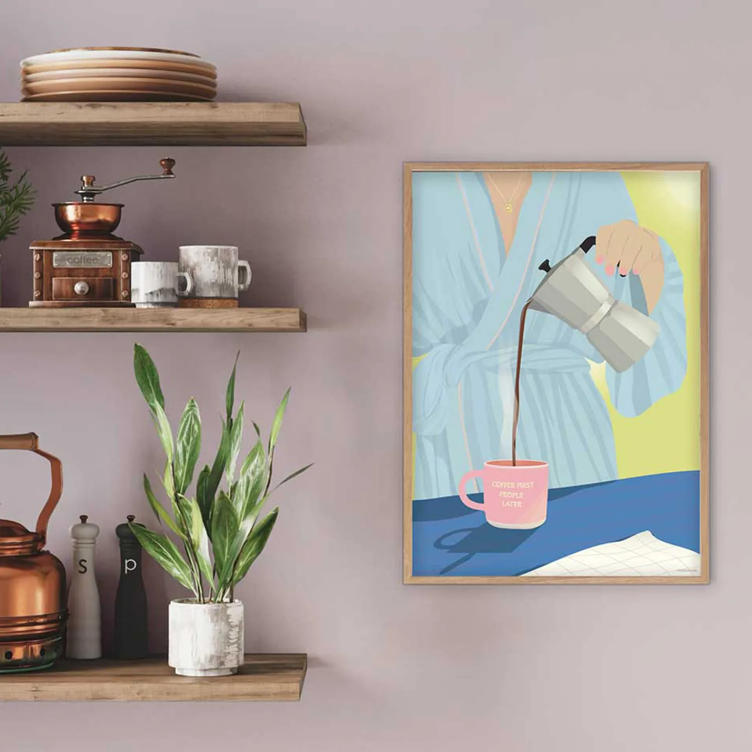ViSSEVASSE Plakater & Rammer * COFFEE FIRST, PEOPLE LATER plakat