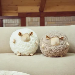 NATURES Collection Pyntepuder & Hynder * Cute Sheep rund pude Ø 26 cm,