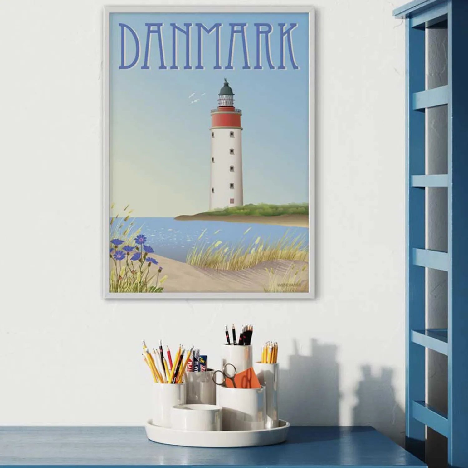 ViSSEVASSE Plakater & Rammer * DANMARK Hvidt Fyr plakat