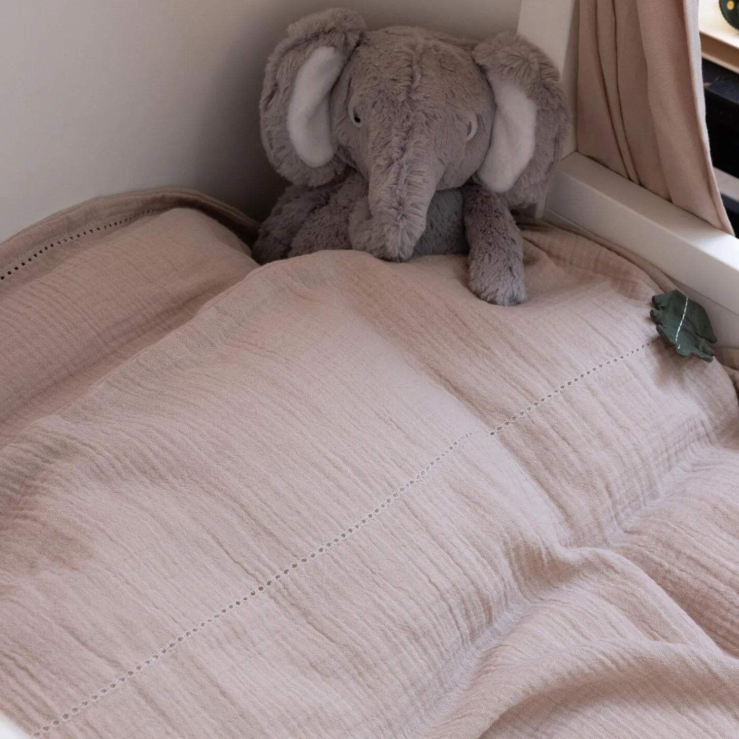 Børn Sebra Soveudstyr|Sengetøj-2-delt musselin babysengetøj, seabreeze beige