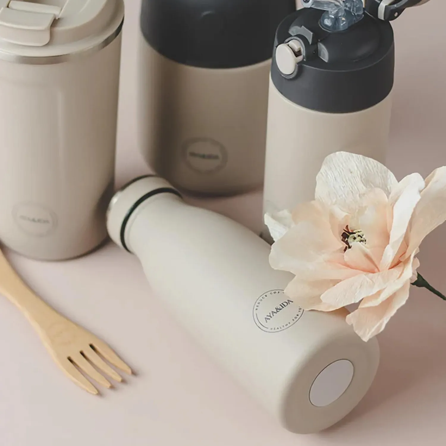 AYA&IDA To Go * Drikkeflaske, cream beige