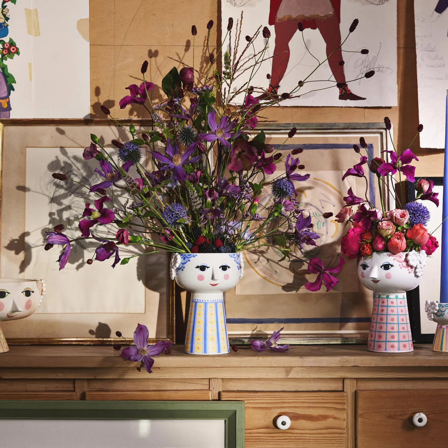 Bjørn Wiinblad Vaser * Eva vase 18,5 cm, blå
