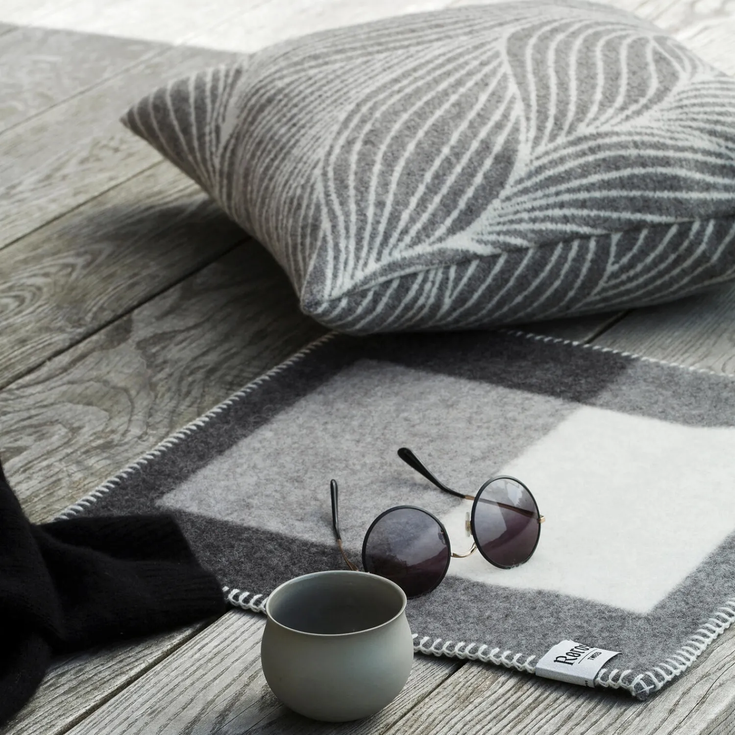 Røros Tweed Pyntepuder & Hynder * FLETTE Cushion, natural