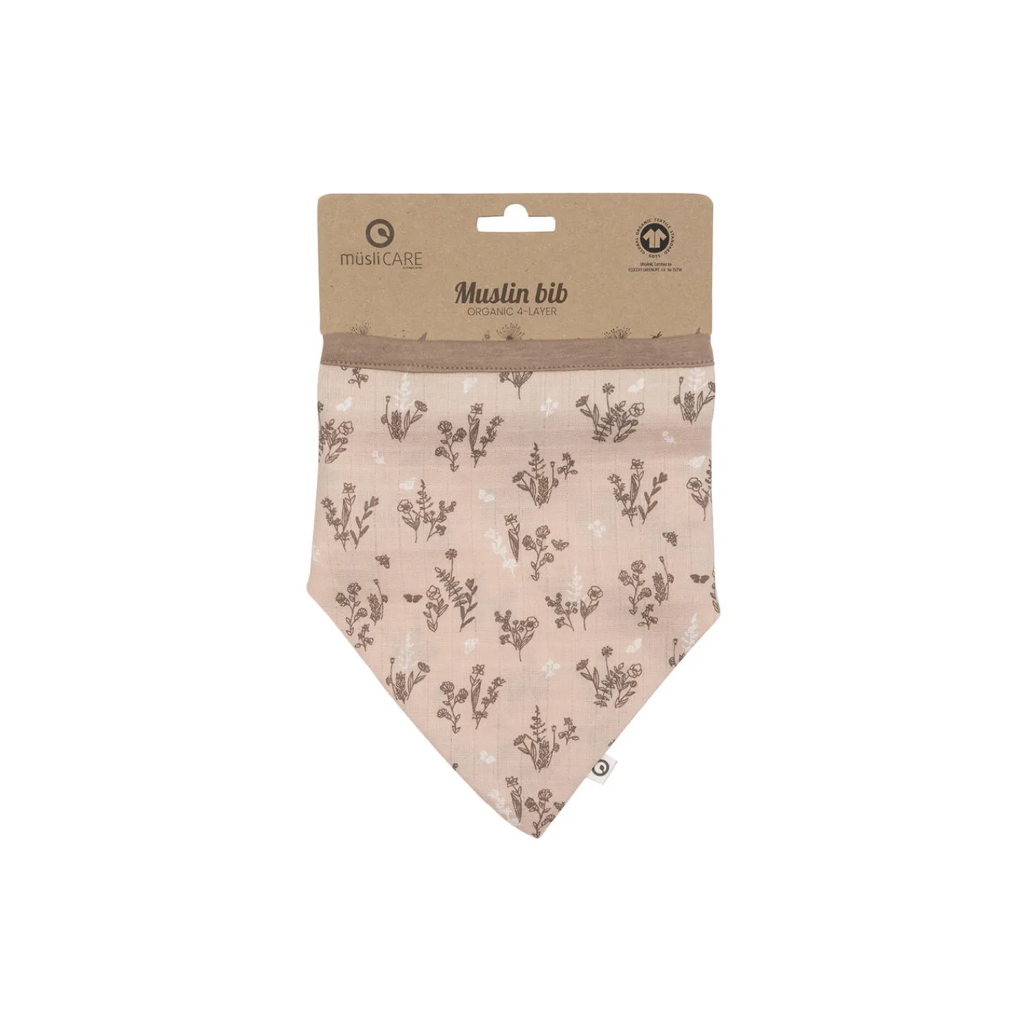 Børn Müsli by Green Cotton Badeudstyr|Håndklæder-FLORA hagesmæk/savlesmæk 2-pak, nightingale/balsam cream/walnut