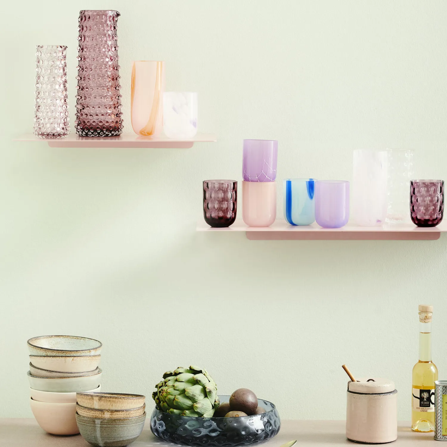 Kodanska Glas * Flow Longdrink, pink w red stripes