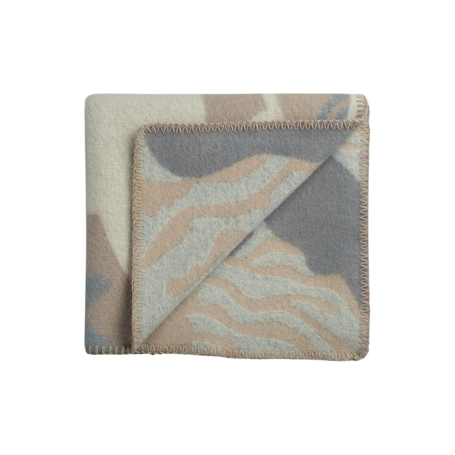 Røros Tweed Plaider * FUGL OG FISK Half Size Throw, grey/beige
