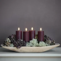 Uyuni Lighting Lys & Duftlys-Giftbox w. spike, remote, LED pillar candle 4-pack,
