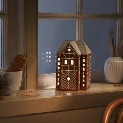 Kähler Pynt * Gingerbread lyshus , brun