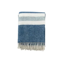 Klippan Yllefabrik Plaider-Gotland stripe plaid, petrol