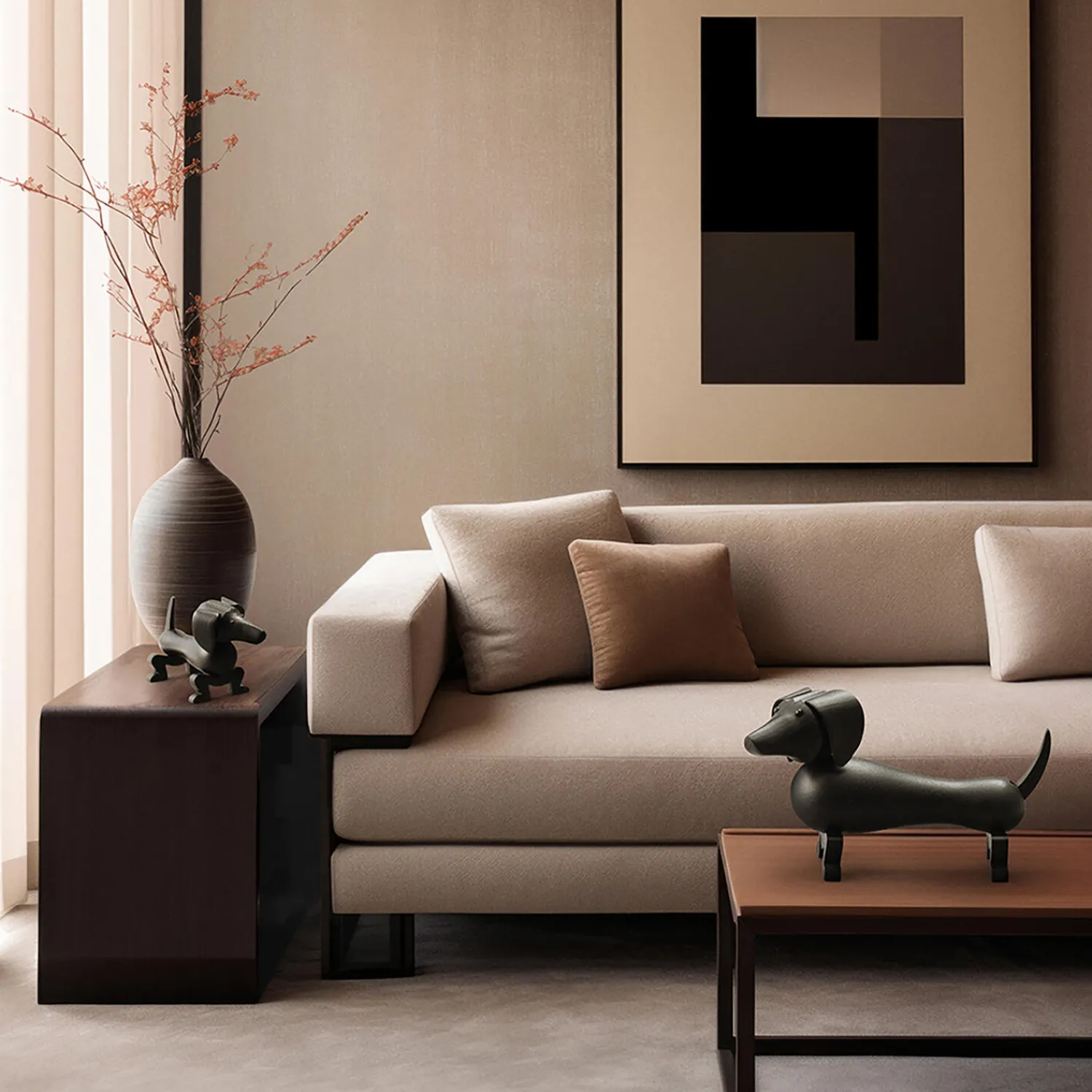 Kay Bojesen Denmark Figurer & Glaskunst * Gravhund , mørk bejdset eg