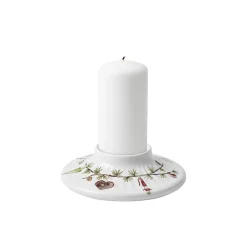 Kähler Lysestager * Hammershøi Christmas bloklysestage, hvid m. deko