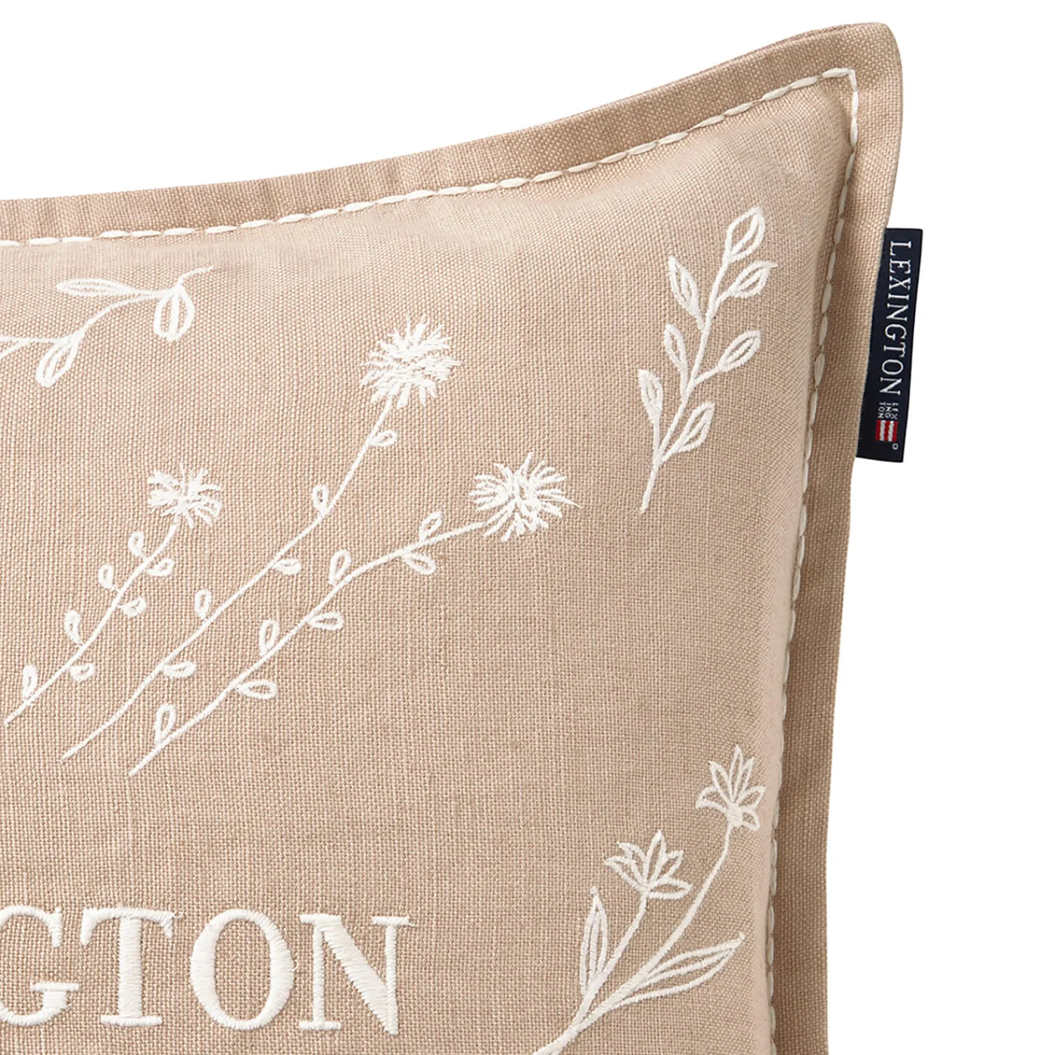 Lexington Pyntepuder & Hynder-Herbarium Linen/Cotton Cushion Cover, beige/white
