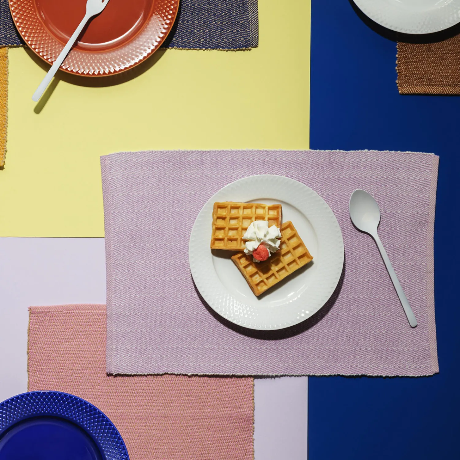 Lyngby Porcelæn Bordtekstiler * Herringbone dækkeserviet, lilla