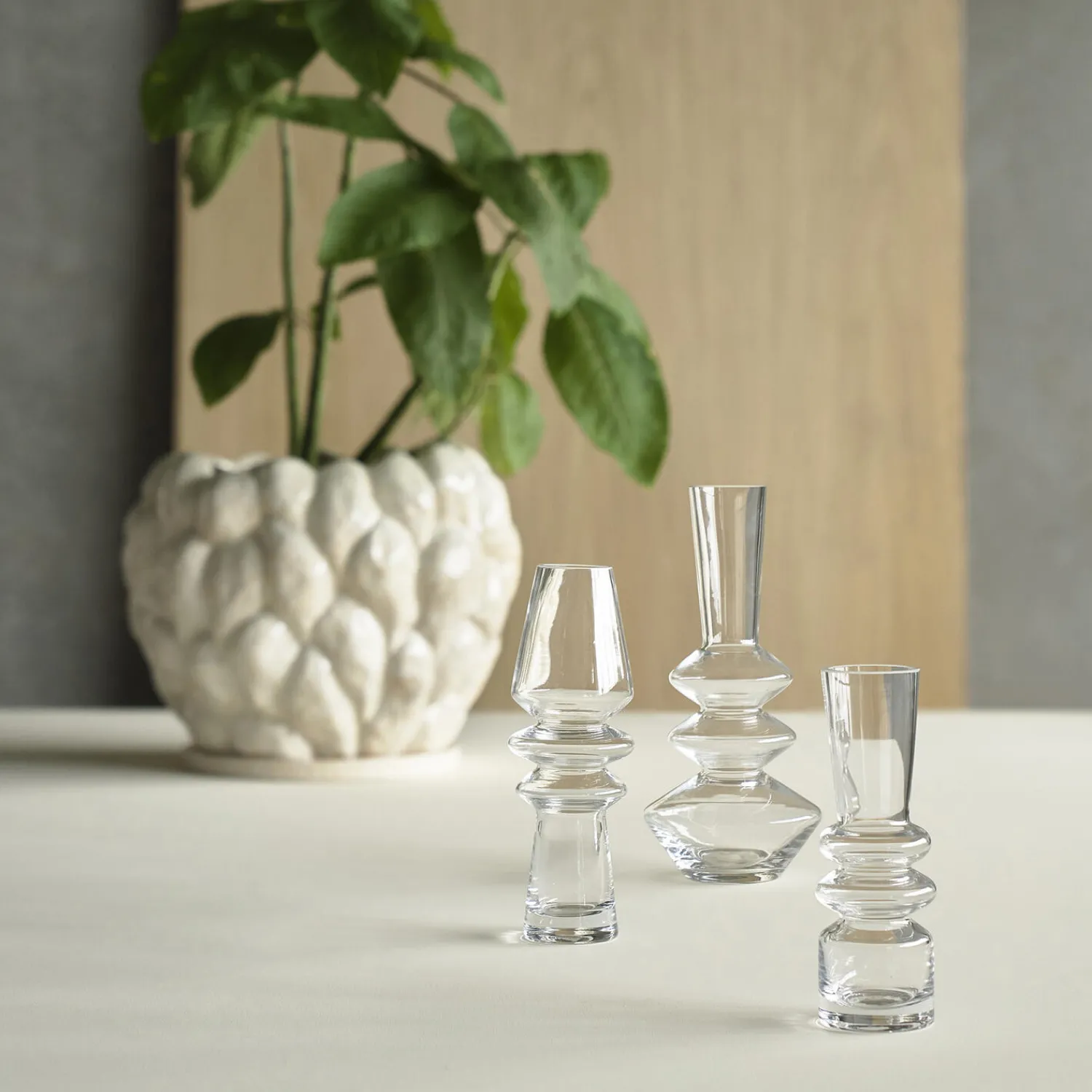 Villa Collection Vaser-Klast vase/skjuler, offwhite