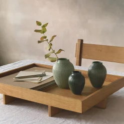 Knabstrup Keramik Vaser * Knabstrup mini vase ripple 3 Stk., green