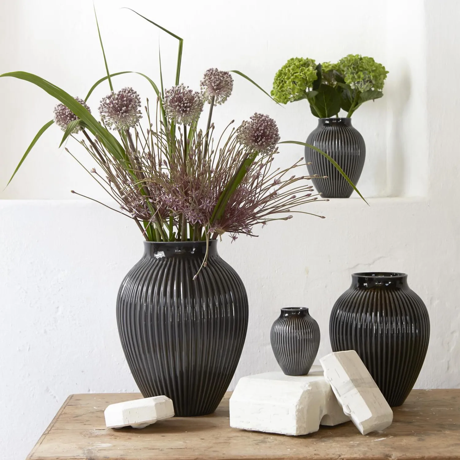 Knabstrup Keramik Vaser * Knabstrup vase ripple,