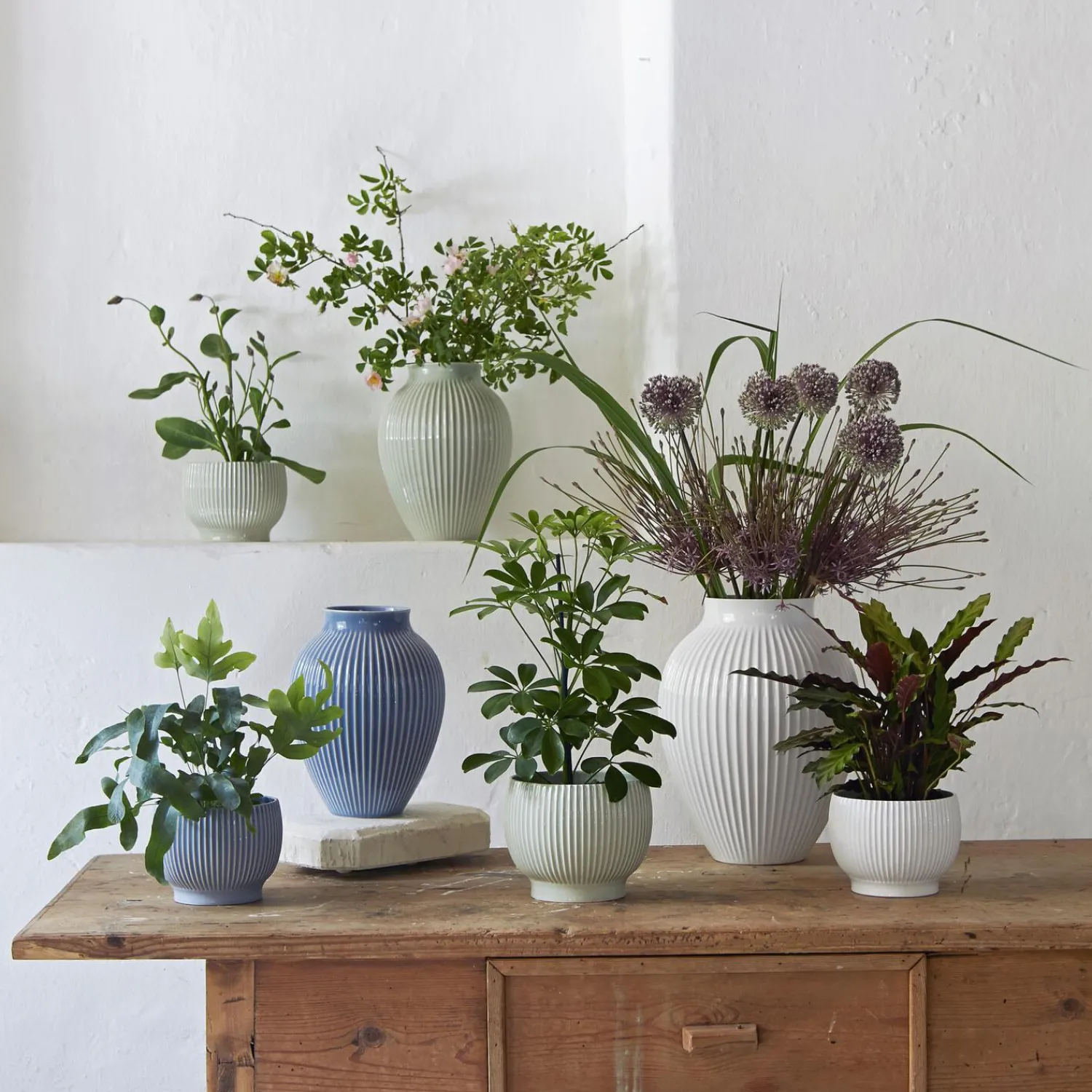 Knabstrup Keramik Vaser * Knabstrup vase ripple,