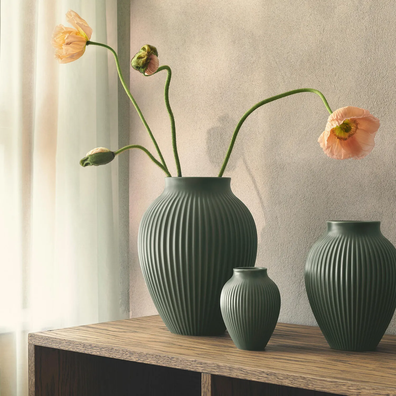 Knabstrup Keramik Vaser * Knabstrup vase ripple,