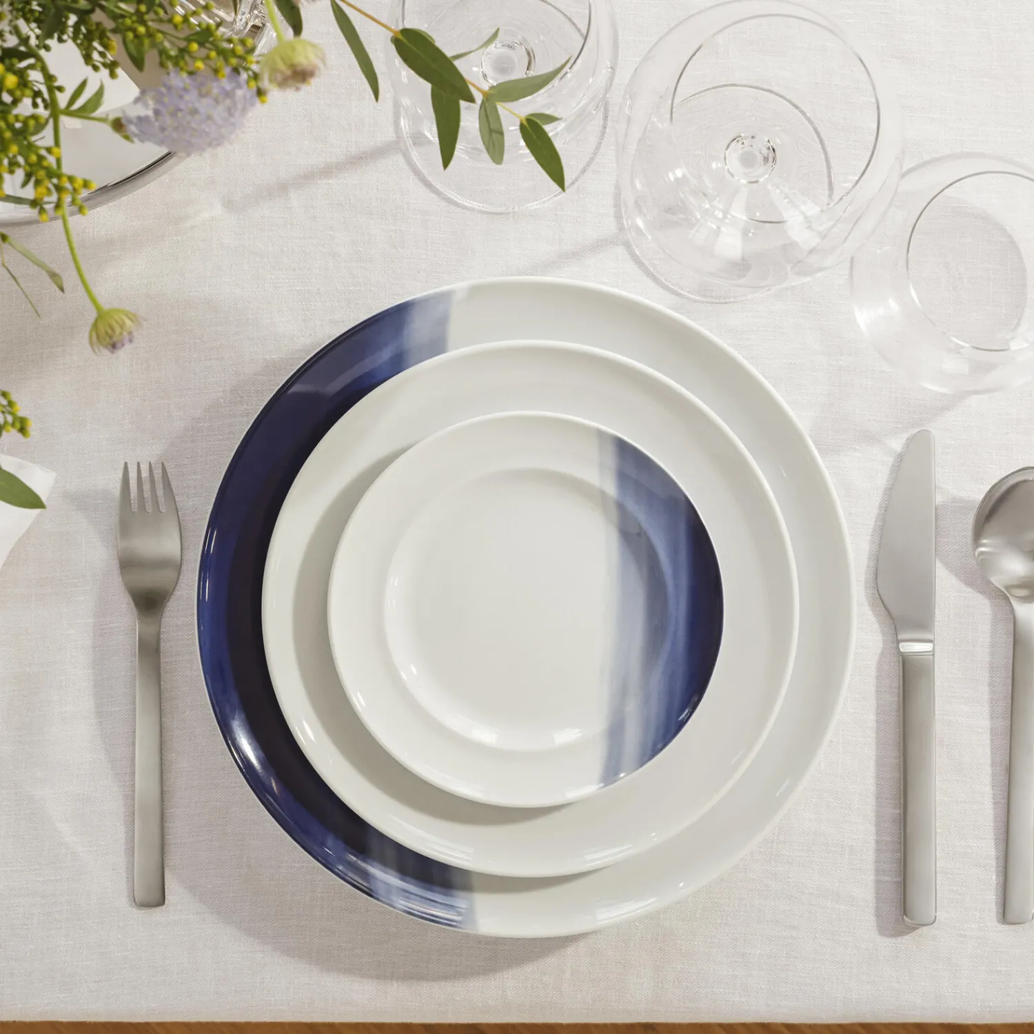 Georg Jensen Tallerkener-KOPPEL frokosttallerken 22 cm, blå nuancer