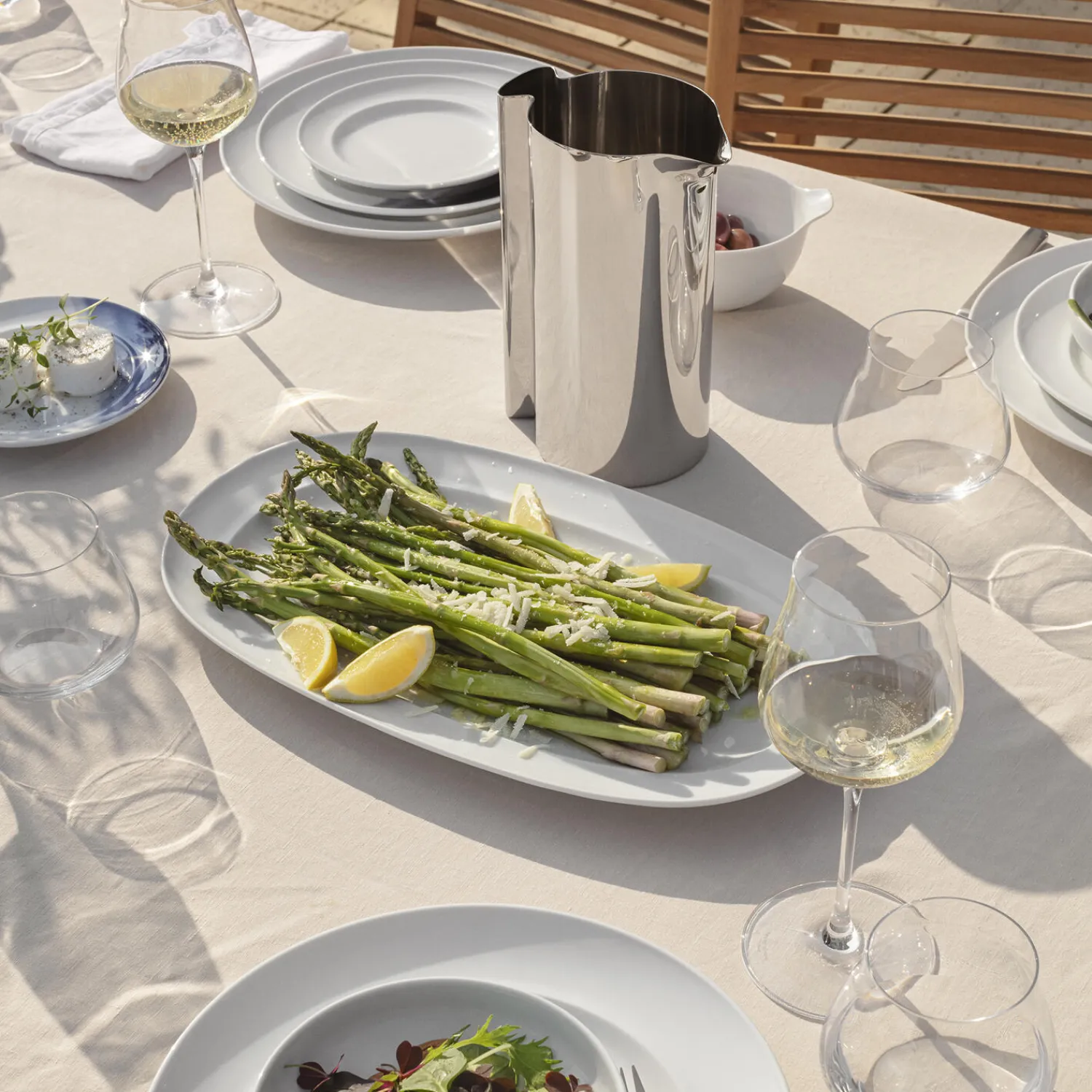 Georg Jensen Skåle & Fade * KOPPEL ovalt serveringsfad 23 cm, hvid