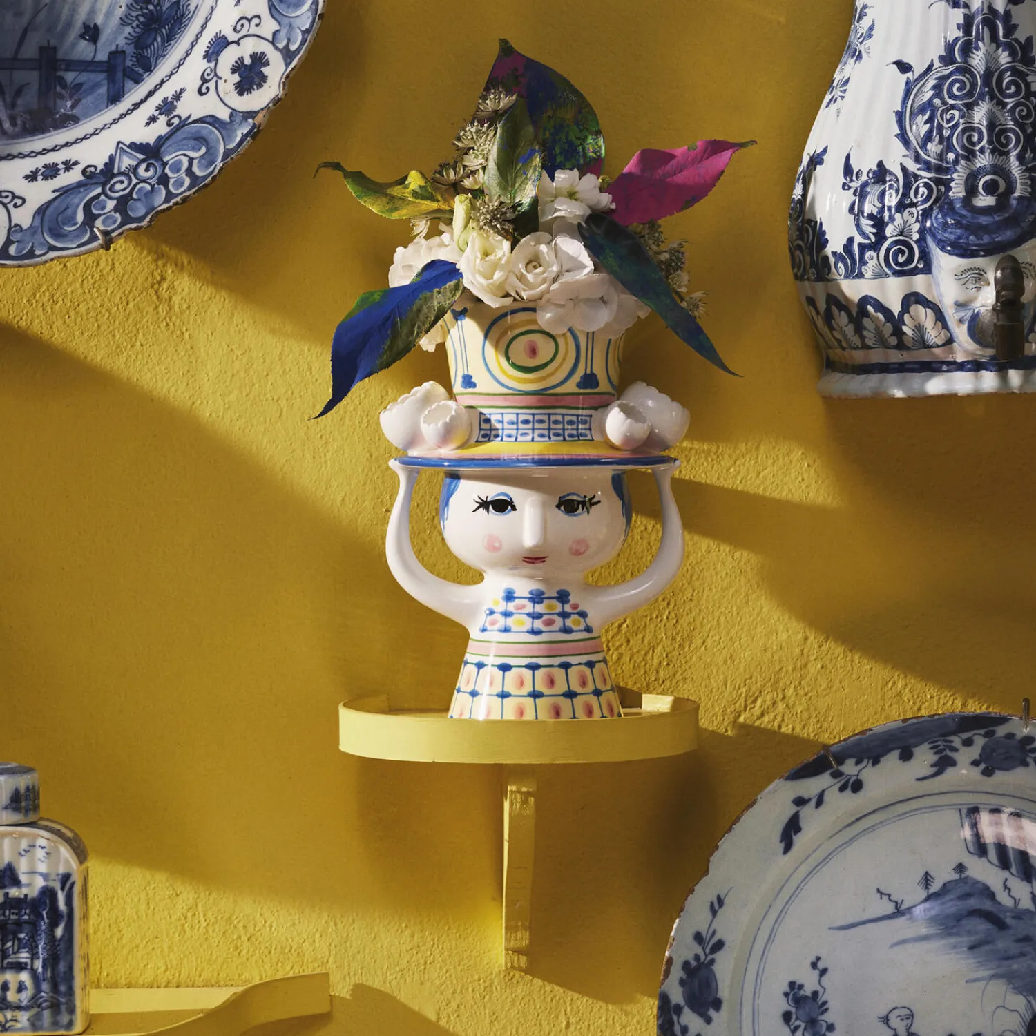 Bjørn Wiinblad Vaser-Lady with Hat vase, blå