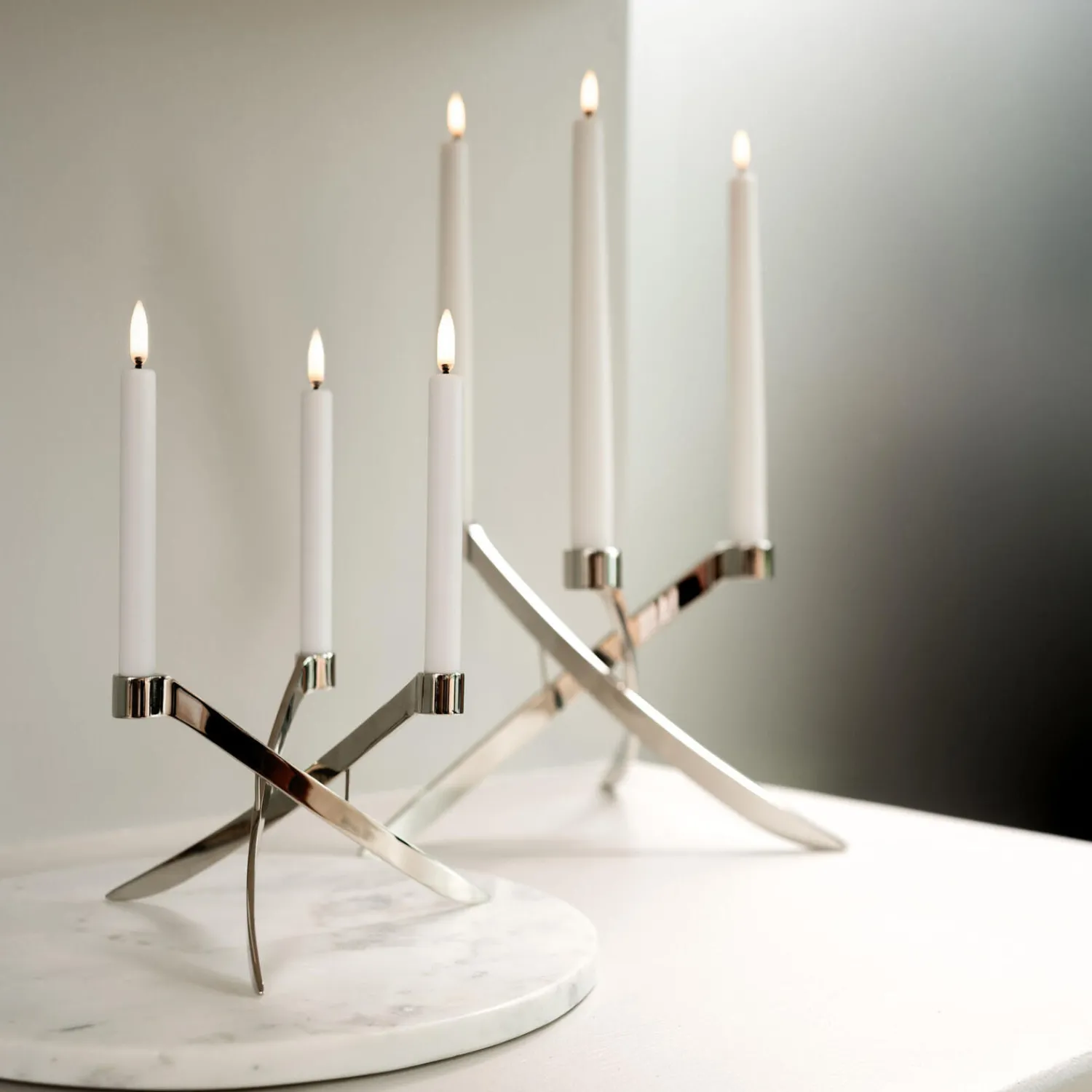 Uyuni Lighting Lys & Duftlys-LED Mini Taper Candle 14 cm 2 pcs, nordic white