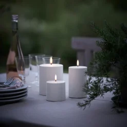Uyuni Lighting Lys & Duftlys-LED Outdoor Pillar Candle 8 cm, white