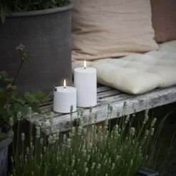 Uyuni Lighting Lys & Duftlys-LED Outdoor Pillar Candle 13 cm, white