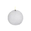Uyuni Lighting Lys & Duftlys-LED round candle, nordic white/glitter