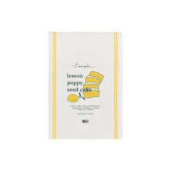 Lexington Køkkentekstiler * Lemon Poppy Organic Cotton Kitchen Towel, white/yellow