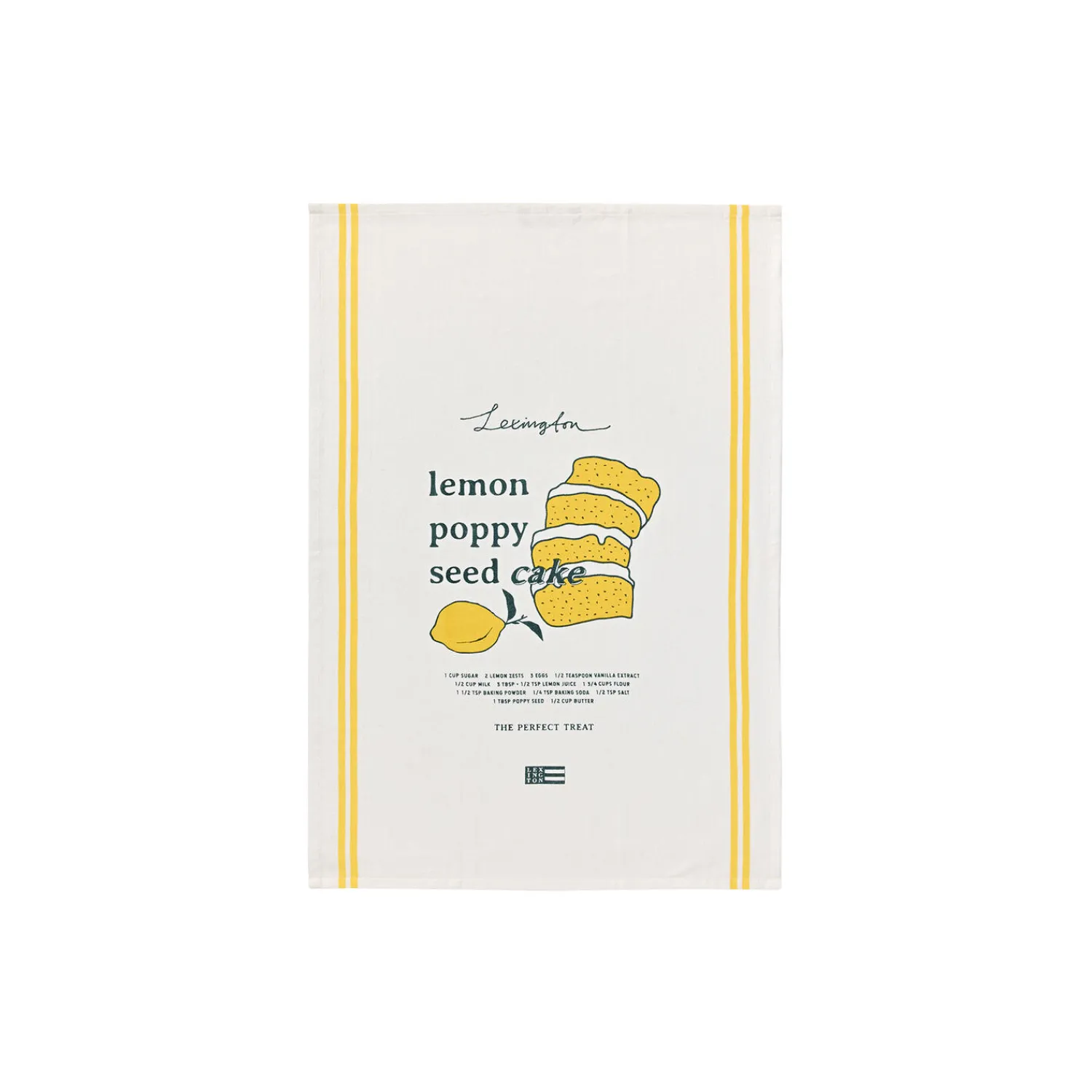 Lexington Køkkentekstiler * Lemon Poppy Organic Cotton Kitchen Towel, white/yellow