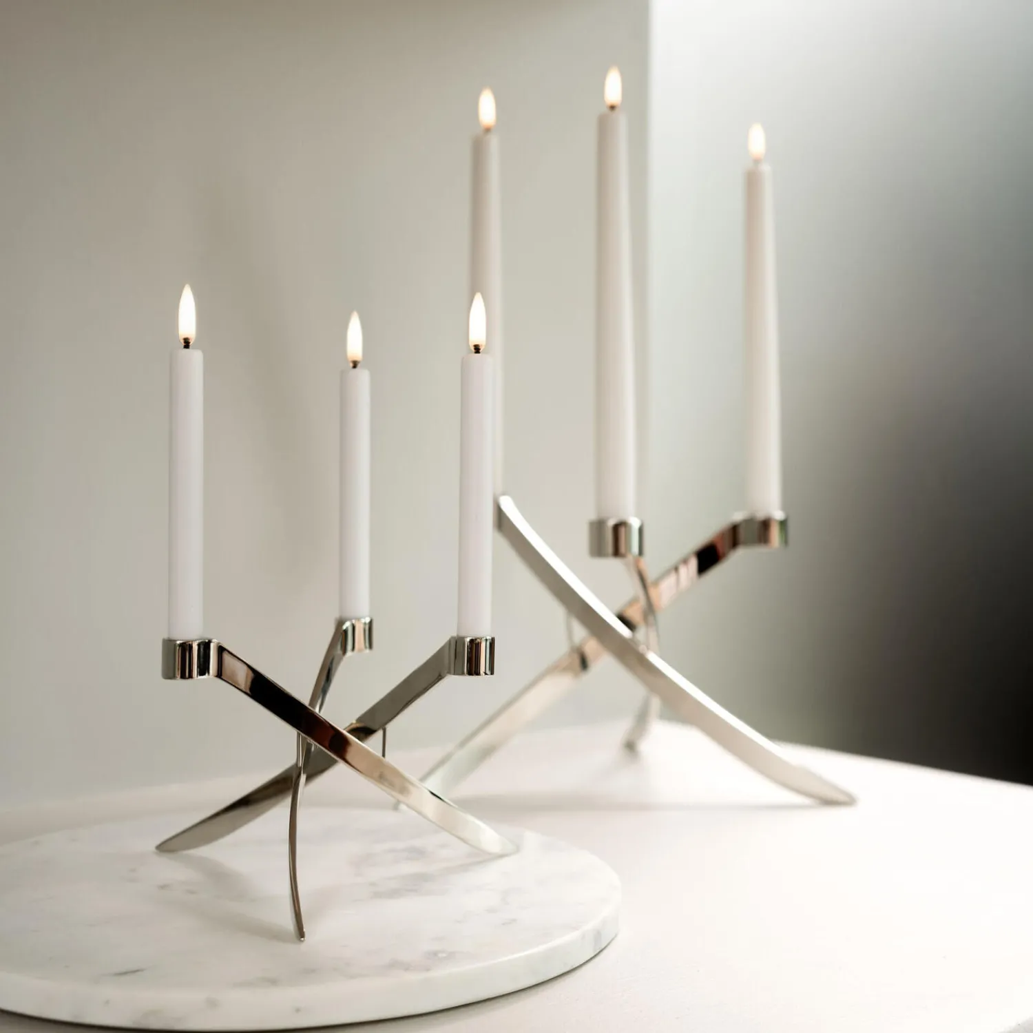 Uyuni Lighting Lysestager-LightArch Mini Taper Candleholder 3 pcs, chrome