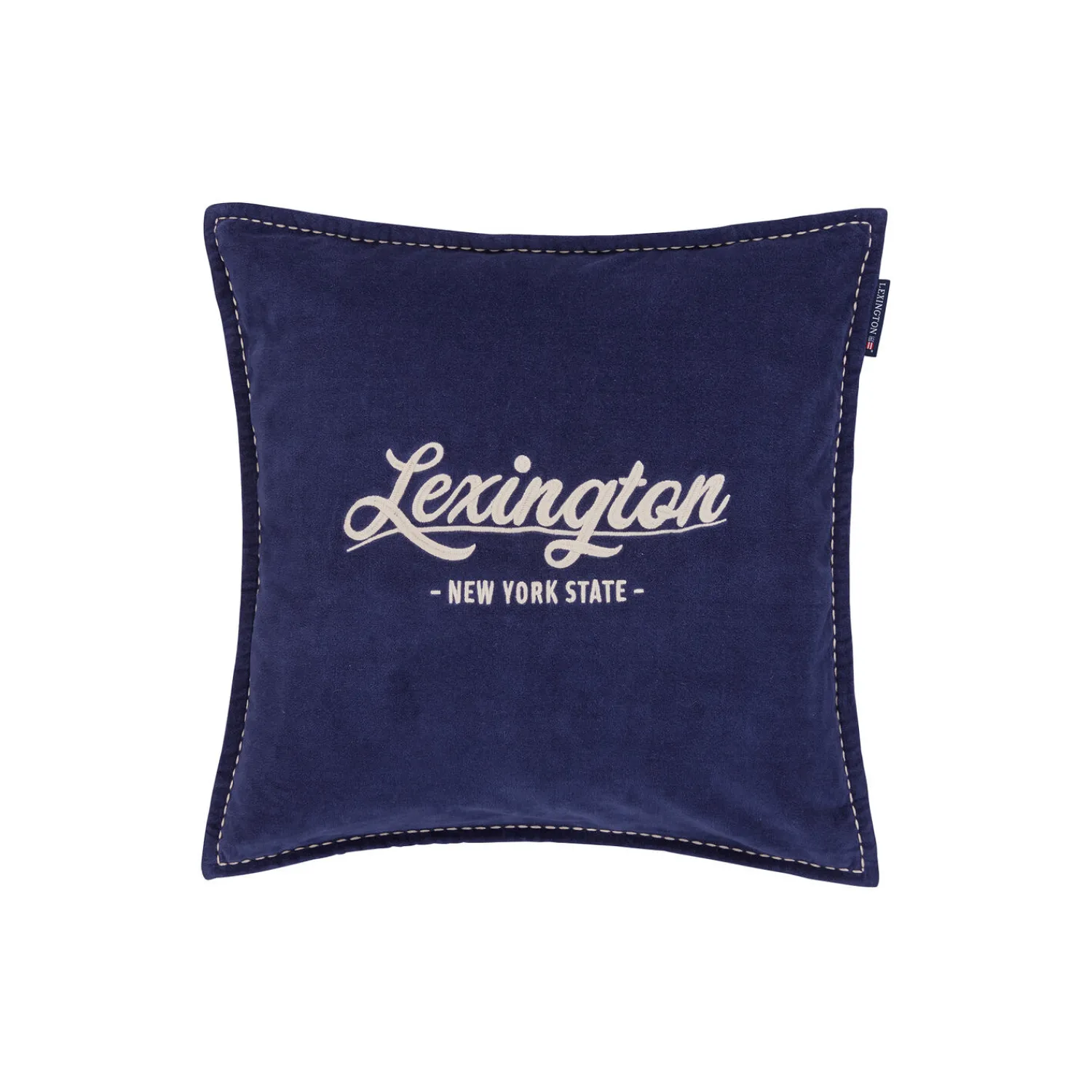 Lexington Pyntepuder & Hynder-Logo Pillow Cover, dark blue/lt beige