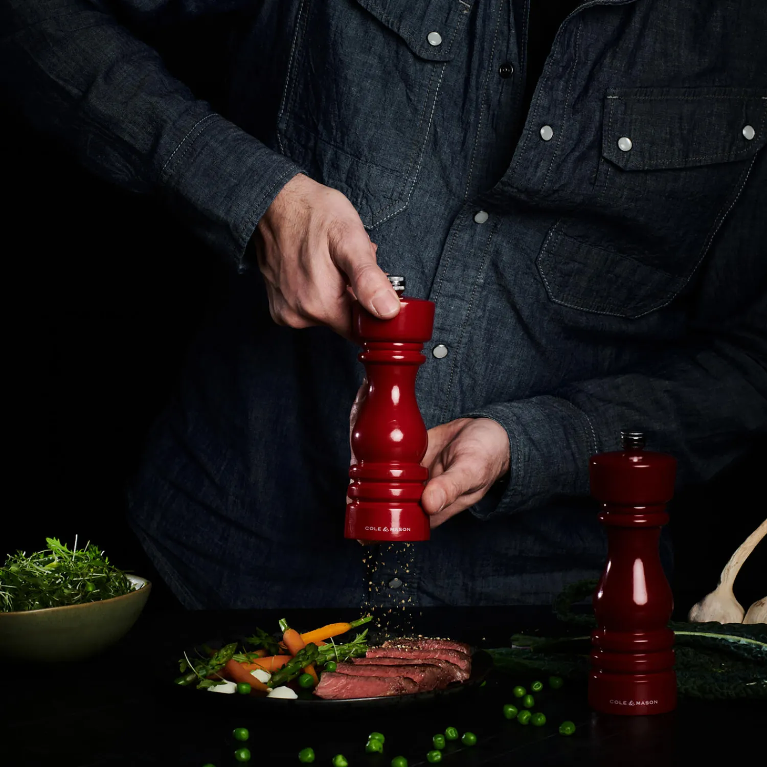 Cole & Mason Køkkenudstyr * London Salt and pepper set, rød