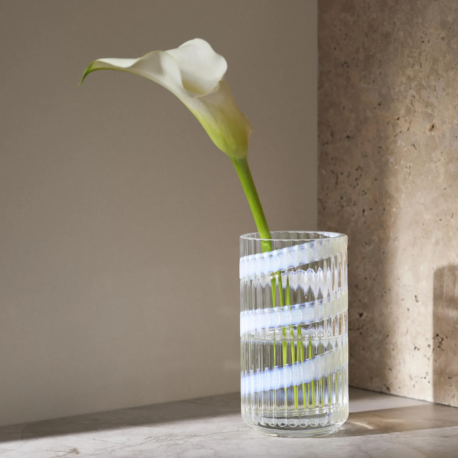 Lyngby Porcelæn Vaser * Lyngby Vase, swirl hvid
